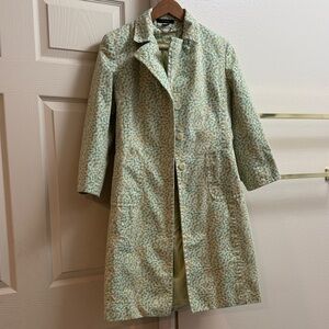Express Mint Green Patterned Trench Coat